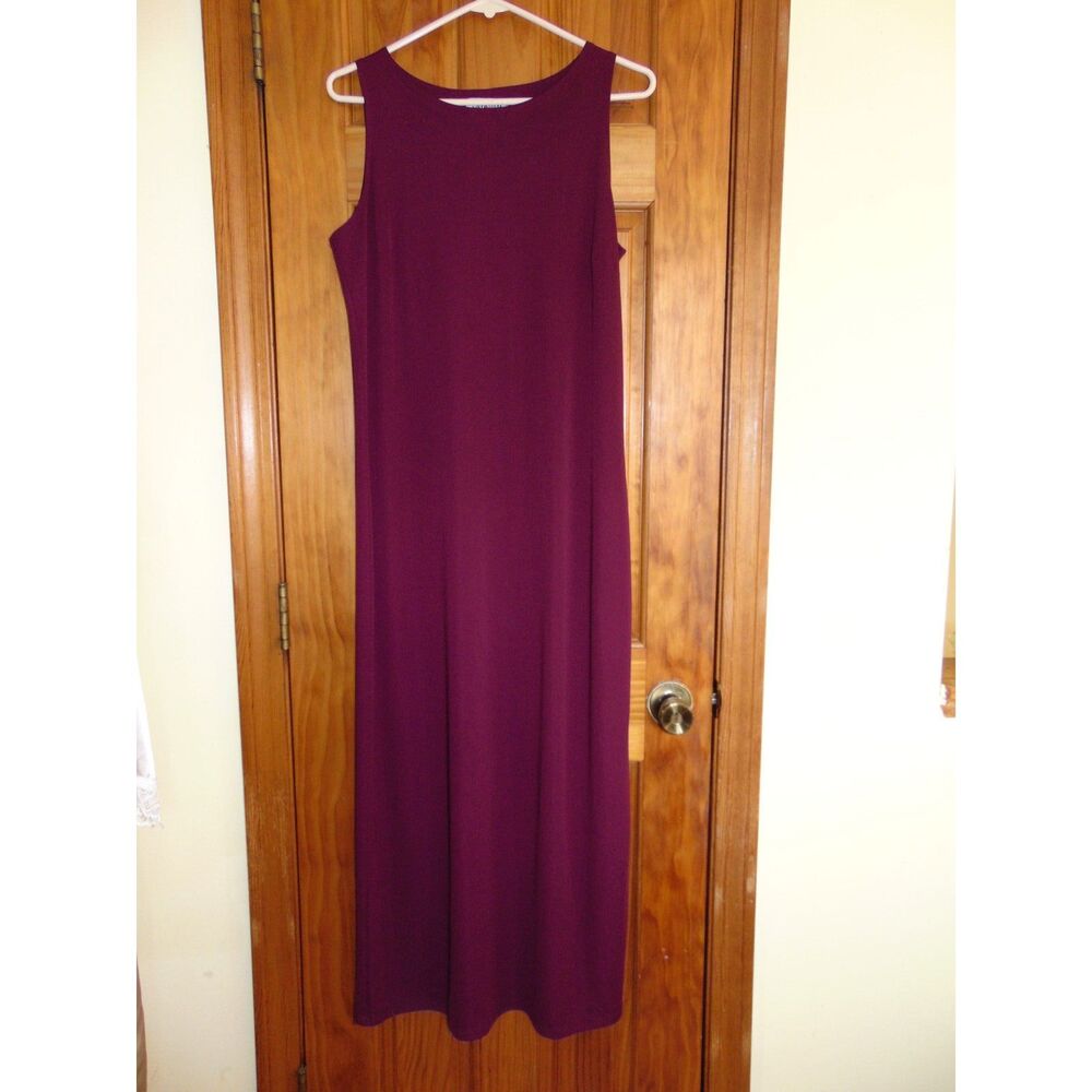 Style & Company Collection Dress, Sleeveless Knit, Maxi, Sz Med, Rich Burgandy